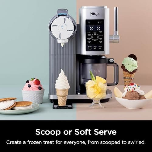 Ninja Swirl by CREAMi Ice Cream and Soft Serve Maker, Sorbet, Milkshake, Frozen Yogurt, Low Calories Program & More, 13-in-1, Soft Serve Handle, (2) CREAMi Swirl 16oz Pints, For Kids & ALL ages, NC701 thumbnail 4