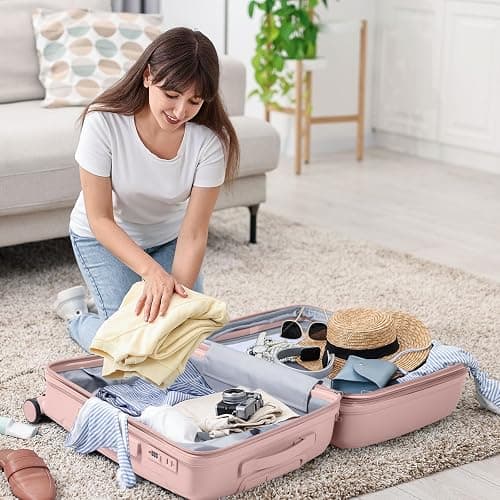 Nazhura Luggage Set, 3-Piece Hardside Suitcase Set, 20-inch Carry On, 24-inch, 28-inch Luggage thumbnail 7
