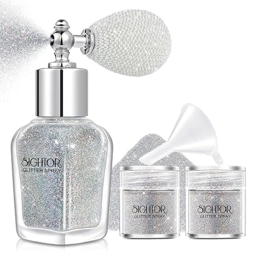 SIGHTOR Body Glitter Spray 30ML Shiny Spray for Body Hair Face Clothing | Sliver Body Shimmer Glitter Loose Sparkle Makeup for Body Highlighter - Image 1