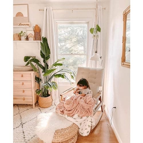 NICETOWN 100% Blackout Window Curtain Panels, Cold and Full Light Blocking Drapes with Black Liner for Nursery, 84 inches Drop Thermal Insulated Draperies (White, 2 Pieces, 52 Wide Each Panel) thumbnail 2