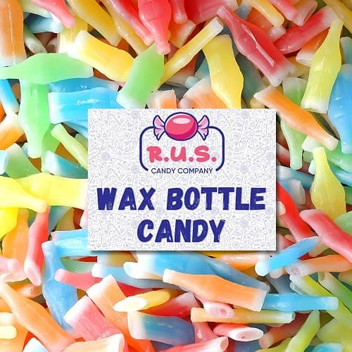 Old-Fashioned Wax Bottle Candy – 1/2 Lbs Bulk Pack – 5 Fruity Flavors (Lemon, Blue Raspberry, Orange, Cherry, Green Apple) – Retro Candy Drinks for Parties, Kids, and Nostalgic 90's Buffet (Half Pound) - Image 1
