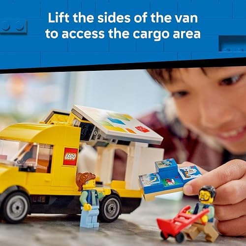LEGO City: The Van Building Toy for Kids - Pretend Play Set for Boys & Girls, Ages 6+ - Delivery Van Toy W/2 Minifigures & 4 Mini Box Elements - Gift Idea for Birthdays - 60500 thumbnail 3