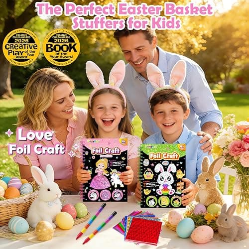 FUNNYB&G Foil Art Crafts for Kids Ages 4-8: Easter Basket Stuffers Essentials for Kids 2026, Easter Gifts for Girls, Crafts Supplies,Party Favors,Creative Toys for Girls 4 5 6 7 8 Years Old(Princess) thumbnail 6