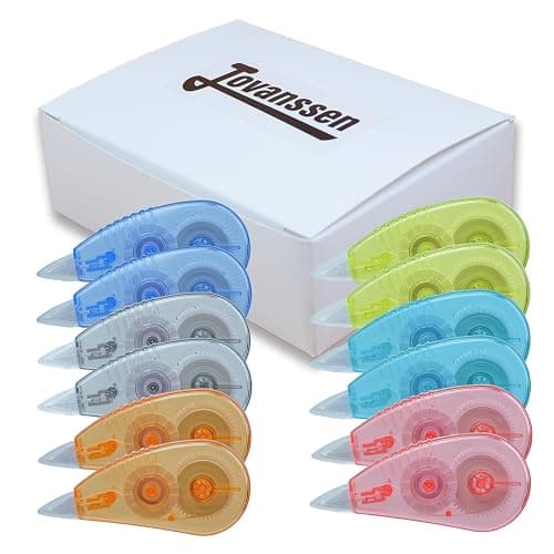 Jovanssen White Correction Tape, 12 Pack, 13.13 Feet Correction Tape for School And Office, Easy To Use Applicator for Instant Corrections thumbnail 3