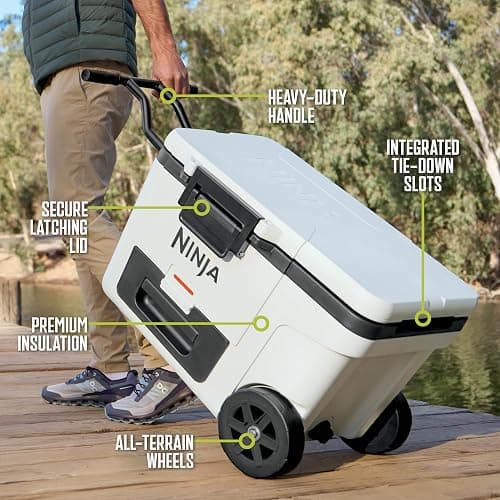 Ninja FrostVault 45QT Cooler with Wheels | Insulated with Temp Dry Storage Drawer | Keeps Ice Cold for Days | for The Beach, Camping, Picnics & More | Daffodil Daze | FB245YL thumbnail 2