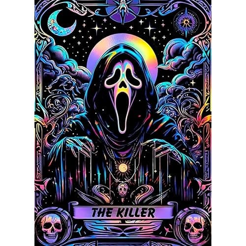 KTHOFCY 5D DIY Diamond Painting Kits for Adults, Halloween Skull Moon Star Full Drill Embroidery Cross Stitch Crystal Rhinestone Paintings Pictures Arts Wall Decor Painting Dots Kits 11.8X15.7 inch - Image 1
