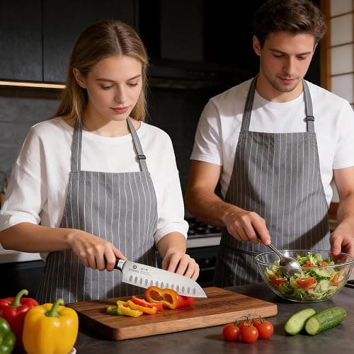 imarku Chef Knife 7 Inch Kitchen Knife Ultra Sharp Santoku Knife - High Carbon Japanese Chefs Knife, Kitchen Gadgets 2025, Apartment Essentials, Birthday Gifts for Him Her, Best Gifts for Women Men thumbnail 8