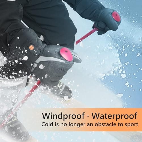 Heated Gloves for Men Women, Rechargeable Waterproof Heated Work Gloves with Arthritis Raynaud's Relief for Ski Hiking Driving thumbnail 3