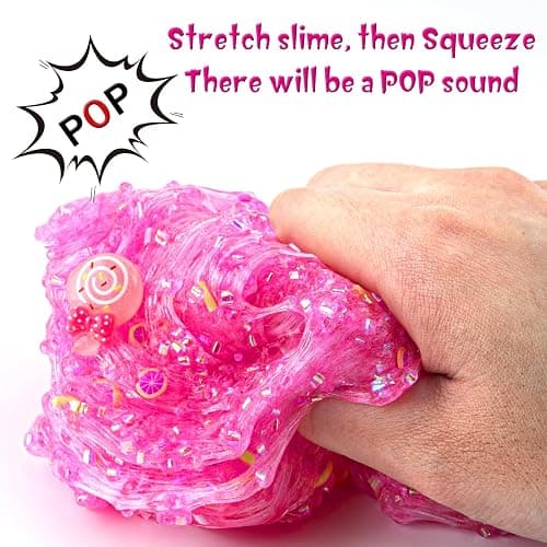Okaybee Pink Bingsu Slime, Non-Sticky Glimmer Crunchy Slime, Slimes Party Favors for Kids, Slimes Sensory Experience Toys, Birthday Easter Halloween Girls BoysTeens Gift thumbnail 4