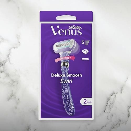 Gillette Venus Extra Smooth Swirl Women’s Razor, 1 Refill Razor Cartridges, Pivoting Reusable Handle and Shower Holder thumbnail 7