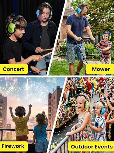 Dr.meter Noise Cancelling Headphones For Kids 2PACK, 27.4SNR Kids Ear Protection Ear Muffs for Toddler Hearing Protection, Noise Reduction Earmuffs for Monster Jam, Autism Sensory, Focus, Fireworks thumbnail 9