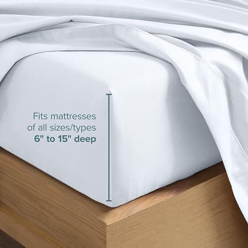 Bare Home Split Queen Sheet Set - 1800 Ultra-Soft Microfiber Bed Sheets - Double Brushed - Deep Pockets - Easy Fit - 5 Piece Set - Bedding Sheets & Pillowcases (Split Queen, White) thumbnail 6