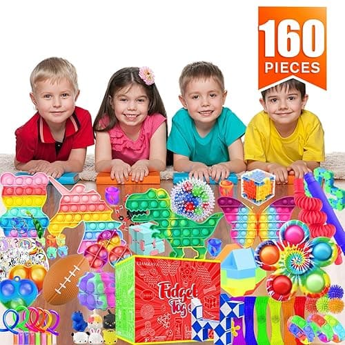 Fidget Toys Set, 160 Pack Sensory Toys Party Favors Kids Autism Autistic Children, Classroom Treasure Box Chest Prizes Pinata Stuffer Gifts Small Mini Bulk Toy Carnival ADHD - 160 Pack thumbnail 5