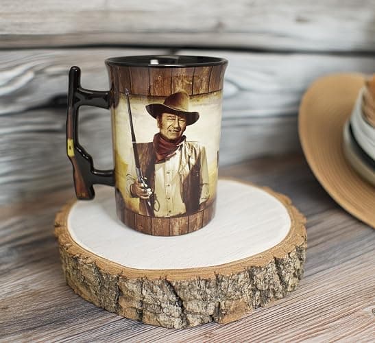 Mid-South Products John Wayne 16 oz. Ceramic Mug with Rifle Handle - A Man's Gotta Do Design - Must For The Duke's Collectors thumbnail 2
