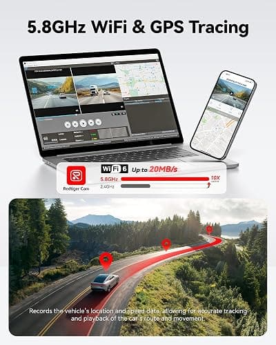 REDTIGER 4K Dash Cam Front and Rear with STARVIS 2, 5.8GHz Wi-Fi Dash Camera for Cars, 128GB Card Included, GPS, 3.18”IPS Screen, Night Vision, 170°Wide Angle, WDR, 24H Parking Mode(F7NP) thumbnail 5
