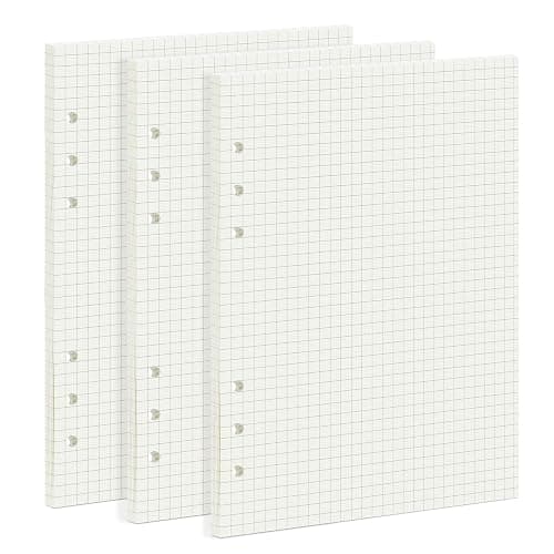 135 Blätter A5 Papier Kariert, OVISEEN 6 Löcher A5Nachfüllpapier Nachfüllbare Refill Paper Nachfülleinlagen für Notizbuch, Tagbuch, Skizze, Malerei(3 Packungen) - Image 1
