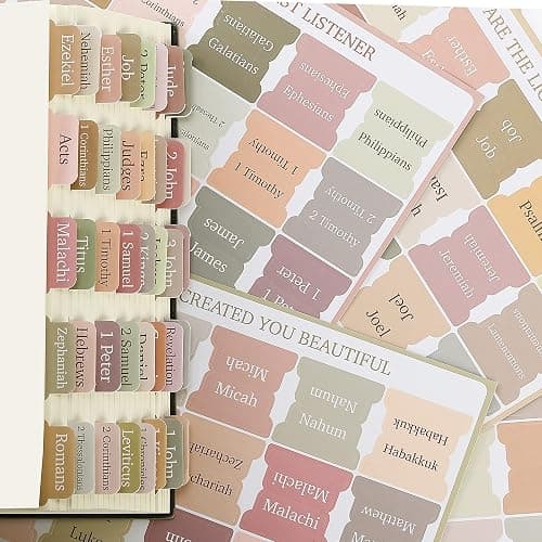 Mr. Pen- Bible Tabs, 75 Boho Theme Laminated Tabs for Women and Men, Study Bible Index, Book Labels thumbnail 9