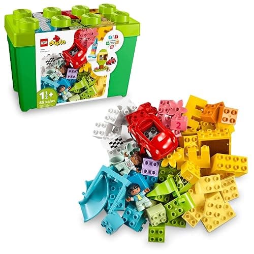 LEGO DUPLO Deluxe Brick Box 10914 | Building Toys for Toddlers, Ages 1.5+, Develops Fine Motor Skills, W/ Larger Bricks & Storage Box, 85 Pieces, Gift Idea - Image 1