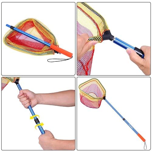 PLUSINNO Kids Fishing Net, Telescopic Lightweight Landing Net with Aluminum Pole Handle and Nylon Mesh, Catch and Release Butterfly Net for Kids Youth Outdoor thumbnail 3
