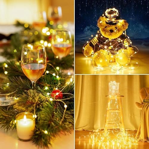 4 Pack Fairy Lights Battery Operated Twinkle Lights Remote Warm White | Total 132FT 400LED String Light, Timer & 8 Modes, Memory, Dimmable, Waterproof Battery Lights Indoor Outdoor Christmas Decor thumbnail 5