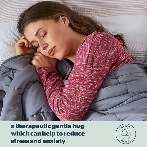 Silentnight Wellbeing Weighted Blanket - Anxiety & Stress Relief for Adults Insomnia Therapy - Sensory Calming Heavy Quilted Hug Blanket - 6.8kg, 150x200cm, Grey thumbnail 2