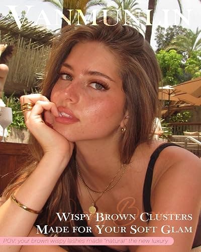 Natural Brown Lash Clusters Kit Wispy Eyelashes Clusters Kit C Curl Cluster Eyelash Extensions 10-16mm Cluster Lashes DIY Eyelash Clusters Waterproof Individual Lashes Extension Kit with Brush thumbnail 2