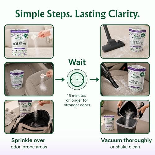 Good Natured Brand | Carpet Deodorizer & Freshener Powder | 31 oz Pet Odor Eliminator for Strong Odor & Pet Urine | Fresh Natural Lavender Scent | Safe for Homes with Pets thumbnail 6