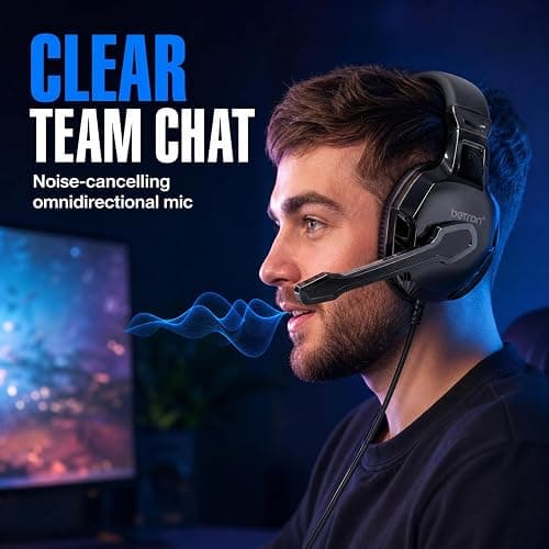 Betron Wired Gaming Headset with Microphone | Headphones for PS5, PS4, Xbox, Nintendo Switch, PC thumbnail 6