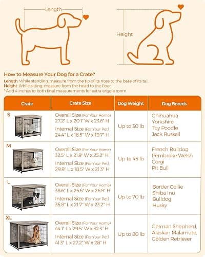 Feandrea Dog Crate Furniture, Side End Table, Heavy-Duty Modern Kennel Cage with Multi-Purpose Removable Tray, Double Doors, for Dogs up to 36 kg, Greige UPFC004G01 thumbnail 8