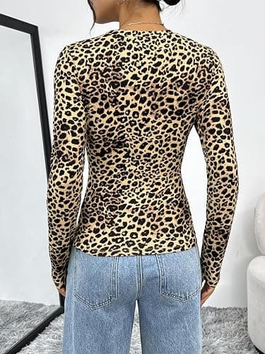 Trendy Queen Womens Long Sleeve T Shirts Fall Fashion 2025 Basic Crop Tops Going Out Outfits Y2k Clothes thumbnail 4