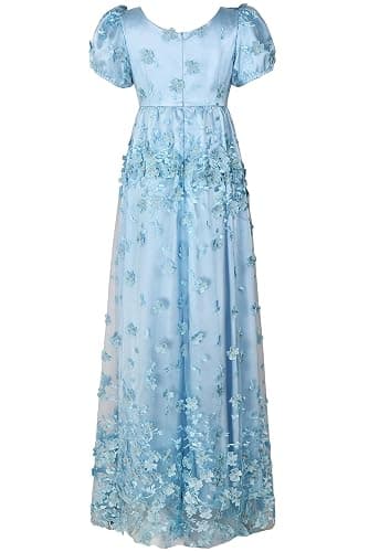 Regency Dress Empire Gown Embroidered Mesh thumbnail 2
