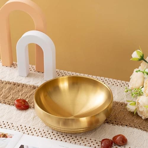 CM CHIC MONDAY 7.4 INCH Decorative Bowl, Key Bowl for Entryway Table, Key Holder Bowl, Decorative Bowls for Home Decor(Gold) thumbnail 2
