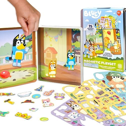 Bluey Magnetic Playset, Magnet Activity Toys, Great Birthday Parties, at-Home Activities, or Screen-Free Fun, Perfect Travel or Road Trip, Hours of Fun for Kids Ages 3,4,5,6,Multicolor,Medium,214618 - Image 1