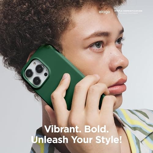 elago Compatible with iPhone 15 Pro Max Case, Liquid Silicone Case, Full Body Protective Cover, Shockproof, Slim Phone Case, Anti-Scratch Soft Microfiber Lining, 6.7 inch (Alpine Green) thumbnail 6