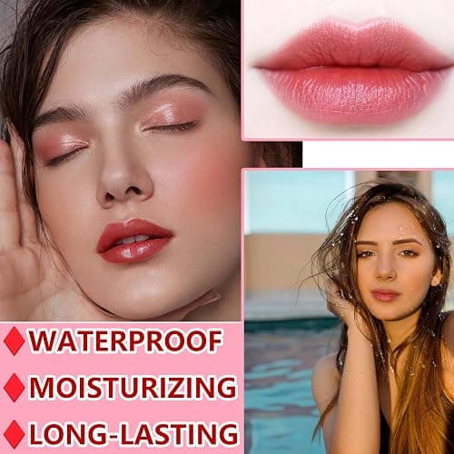4 Colors Lip Tint Stain Set,Mini Velvet Lip Tint Watery Lip Stain Long Lasting Waterproof Moisturizing Lip & Cheek Tint,Hydrating,Natural Glossy Liquid Lipstick Lip Gloss Kits for Women - 4P thumbnail 5