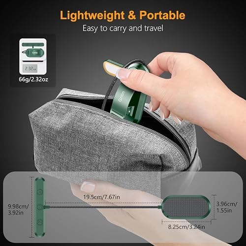 Gritin 19 LED Book Light, Reading Light Book Lamp for Reading at Night with Memory Function, 3 Eye-Protecting Modes& 5 Brightness Levels, Large Lamp Area, 360° Flexible for Reader-Dark Green thumbnail 8