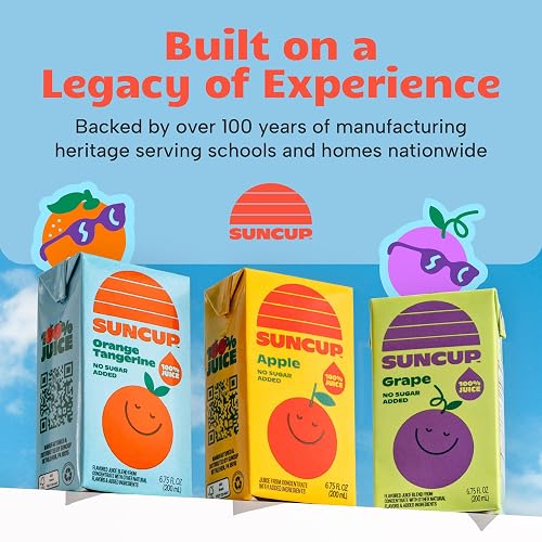 SunCup 100% Juice Boxes for Kids, Orange Tangerine, 6.75 oz, 40 Pack | Trusted in schools across 49 states. No dyes, no preservatives, just juice. Smart Snacks compliant. Bulk pack with straw. thumbnail 7