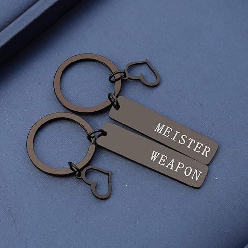 bobauna Geek Set Keychain Soul Eater Inspired Anime Jewelry Gift For Couple Best Friend(WeaMei KS-black thumbnail 4