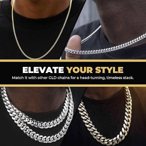 GLD Cuban Link Chain for Men and Women - Gold-Plated Micro Cuban Chain with Premium Storage Travel Pouch - Snatch-Proof Clasp, Sweat-Proof and Fade-Resistant - Lifetime Quality, Designed in Miami thumbnail 5