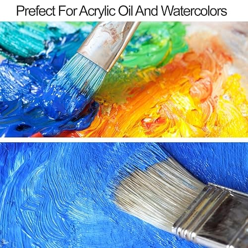 Paint Brushes Set of 24 Pieces Wooden Handles Brushes with Canvas Brush Case, Professional for Oil, Acrylic and Watercolor Painting thumbnail 6