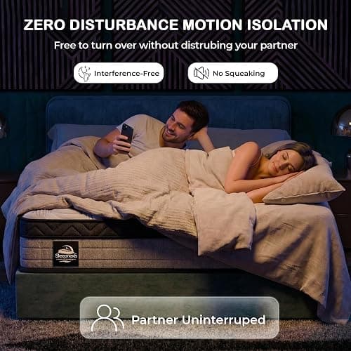 Sleepnexis 10 Inch Queen Hybrid Memory Foam Mattress in a Box – Cooling Gel, Medium Firm, Fiberglass Free, Back Pain Relief, Pocket Coils, Motion Isolation, CertiPUR-US Certified Queen Mattress thumbnail 4
