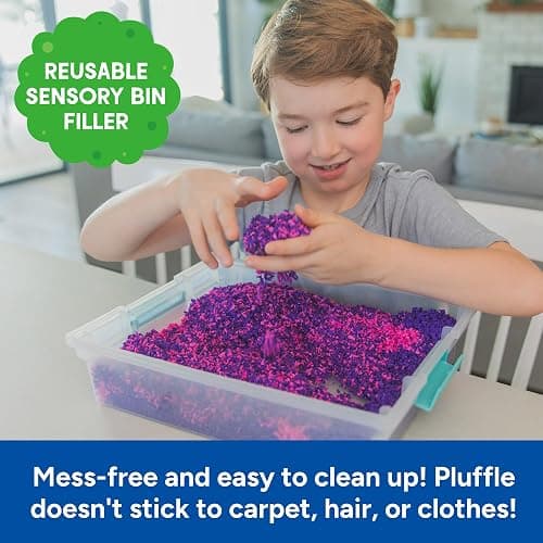 Educational Insights Pluffle Mini 8-Pack - Preschool Sensory Bin Filler, Tactile Sensory Toys for Toddlers 3-4, Mess Free Slime Alternative, Satisfying Foam Sand Bin Filler thumbnail 5