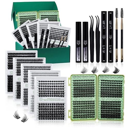 LASHSUN Lash Clusters Kit Wispy Eyelash Clusters Kit 1672PCS Multi-Type DIY Lashes Pestañas Postizas Naturales+Lash Bond and Seal*2,Remover*2,Lash Tweezers*2,Mascara Brush*2(6 Boxes Kit-2) - Image 1