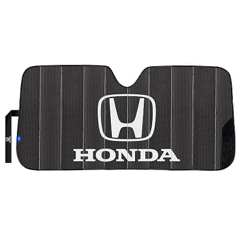 Plasticolor 003939W01 Honda Black Matte Accordion Sunshade White Logo 26.75 inches Tall x 57 inches Wide - Image 1