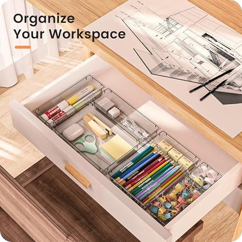 A-LuGei 【𝟮𝟴𝗣𝗖𝗦】 Desk Drawer Organiser, Tool Box Organiser Dividers, Desk Drawer Organisers, Garage Organisation Tool Trays Screw Cart Cabinet WorkBench【𝟰 𝗦𝗶𝘇𝗲】【𝗖𝗹𝗲𝗮𝗿】 thumbnail 3