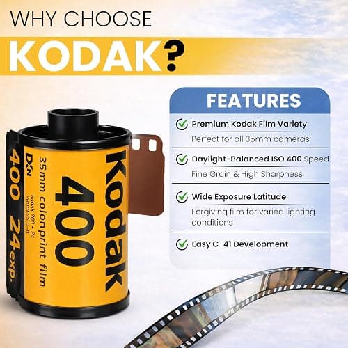 Kodak Ultramax 400 35mm Film Roll (24 Exposures) 3 Rolls + Sturdy Tiger Film Storage Case thumbnail 3
