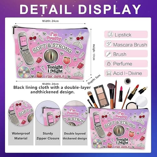 SportsLiking For Katseye Merch Cosmetic Makeup Bag, Y2K-Inspired Pop Graphic Zipper Pouch, Portable Makeup Organizer for Toiletries & Accessories thumbnail 3
