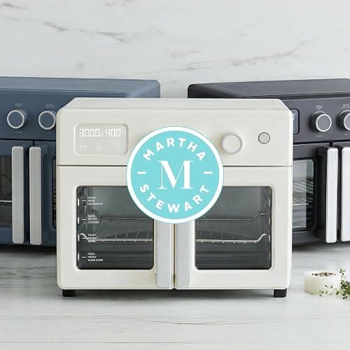 Martha Stewart French Door Air Fryer Toaster Oven Combo, 34QT Countertop Convection, 12-in-1, Bake, Broil, Roast, Fits 12” Pizza, Dehydrate, 5 Accessories, Air Fry Basket, Stainless Steel, Indigo Blue thumbnail 13