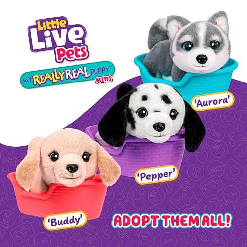 Little Live Pets My Really Real Puppy Mini Buddy The Retriever, Interactive Plush Toy with Basket, 20+ Sounds and Reactions, Puppy Toys for Kids - Buddy Puppy thumbnail 7