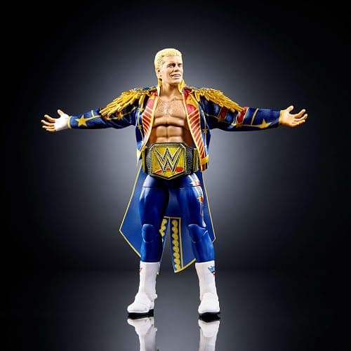 Mattel WWE Ultimate Edition Cody Rhodes Action Figure & Accessories | SummerSlam Cody Rhodes 6-inch Collectible Set, Including Swappable Heads & Hands (Amazon Exclusive) thumbnail 4